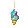 4.25" Blue and Pink Seashell Glass Christmas Ornament Image 2