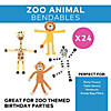 4 3/4" - 5 3/4" Zoo Animal Lion, Giraffe, Zebra & Monkey Vinyl Bendables - 24 Pc. Image 1