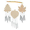 4 3/4" x 10" DIY Unfinished Wood Leaf-Shaped Wind Chimes - 12 Pc. Image 1