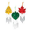 4 3/4" x 10" DIY Unfinished Wood Leaf-Shaped Wind Chimes - 12 Pc. Image 1