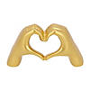4 3/4&quot; x 2 3/4&quot; Gold Heart-Shaped Hands Resin Figurine Image 1