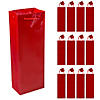 4 3/4" x 3" x 14" Red Paper Wine Gift Bags with Tags - 12 Pc. Image 1