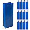 4 3/4" x 3" x 14" Royal Blue Paper Wine Gift Bags with Tags - 12 Pc. Image 1