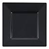 4.5" Black Square Plastic Pastry Plates (140 Plates) Image 1