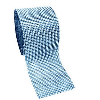 4.5" x 10 yards 24 Rows Blue Diamond Mesh Wrap Image 1