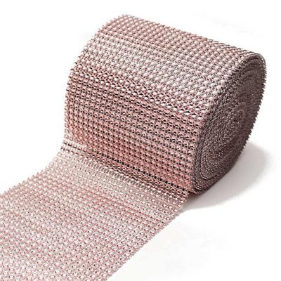 4.5" x 10 yards 24 Rows Blush Diamond Mesh Wrap Image 1