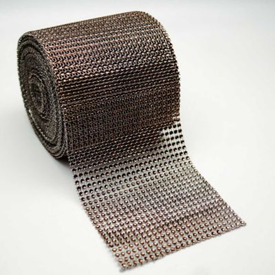 4.5" x 10 yards 24 Rows Brown Diamond Mesh Wrap Image 1