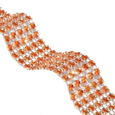 4.5" x 10 yards 24 Rows Orange Diamond Mesh Wrap Image 1
