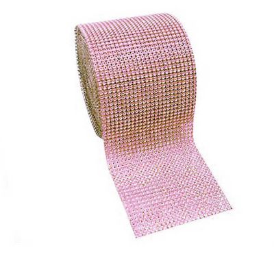 4.5" x 10 yards 24 Rows Pink Diamond Mesh Wrap Image 1