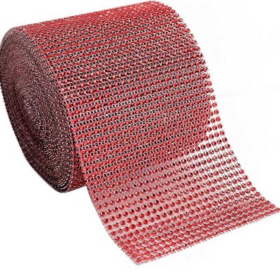 4.5" x 10 yards 24 Rows Red Diamond Mesh Wrap Image 1