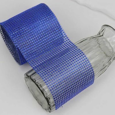 4.5" x 10 yards 24 Rows Royal Blue Diamond Mesh Wrap Image 1