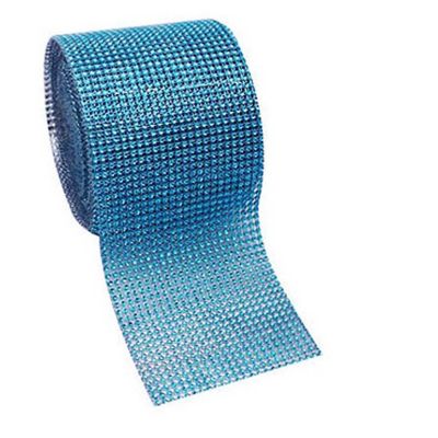4.5" x 10 yards 24 Rows Turquoise Diamond Mesh Wrap Image 1