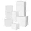 4" - 8" Bulk White Buffet Square Wood Riser Table Decoration Set - 12 Pc. Image 1