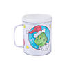 4" 8 oz. Color Your Own Dr. Seuss&#8482; The Grinch Reusable BPA-Free Plastic Mugs - 12 Ct. Image 1