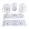 4" 8 oz. Color Your Own Happy Birthday Jesus Reusable BPA-Free Plastic Mugs - 12 Ct. Image 2