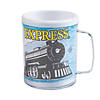 4" 8 oz. Color Your Own The Polar Express&#8482; Reusable BPA-Free Plastic Mugs - 12 Ct. Image 1