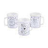 4" 8 oz. Color Your Own Winter Reusable BPA-Free Plastic Mugs - 12 Ct. Image 1