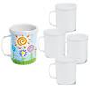 4" 8 oz. DIY Clear BPA-Free Plastic Mugs with White Paper Inserts - 4 Ct. Image 1