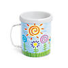 4" 8 oz. DIY Clear BPA-Free Plastic Mugs with White Paper Inserts - 4 Ct. Image 3