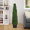4' Artificial Boxwood Cone Topiary Tree with Pot  Unlit Image 1