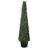 4' Artificial Two-Tone Boxwood Topiary Tree with Round Pot  Unlit Image 1