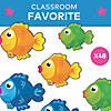 4" Assorted Bright Colors Fish Cardstock Bulletin Board Cutouts - 48 Pc. Image 2