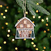 4" Battery Operated Lighted Rustic House with Trees Christmas Ornament Image 1