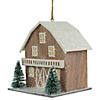 4" Battery Operated Lighted Rustic House with Trees Christmas Ornament Image 2