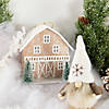 4" Battery Operated Lighted Rustic House with Trees Christmas Ornament Image 3