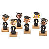 4" Bobblehead Graduates with Diplomas Plastic Picture Holders - 12 Pc. Image 1