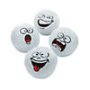 4" Bulk 144 Pc. Mini Funny Face White Stuffed Snowballs Image 1