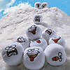 4" Bulk 144 Pc. Mini Funny Face White Stuffed Snowballs Image 2