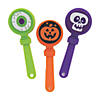 4" Bulk 48 Pc. Mini Halloween Eyeball, Pumpking & Skull Plastic Hand Clappers Image 1