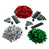 4 Ft. - 6 Ft. Collapsible Red, White & Green Tinsel Christmas Tree Set - 3 Pc. Image 2