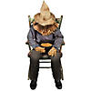 4 Ft. 5" Sitting Animated Scarecrow Prop Halloween Decoration Image 1