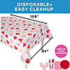 4 Ft. 6" x 9 Ft. Valentine Heart Rectangle Disposable Plastic Tablecloth Image 2