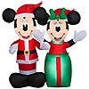 4 Ft. Airblown<sup>&#174;</sup> Blowup Inflatable Santa Mickey & Minnie with Built-In Lights Christmas Outdoor Yard Decoration Image 1