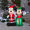 4 Ft. Airblown<sup>&#174;</sup> Blowup Inflatable Santa Mickey & Minnie with Built-In Lights Christmas Outdoor Yard Decoration Image 2