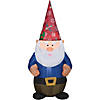 4 Ft. Blow-Up Inflatable Gnome with Christmas Hat & Built-In LED Lights Outdoor Yard Decoration Image 1