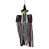 4 Ft. Hanging Animated Witch with Green Eyes Halloween Decoration Image 1