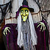 4 Ft. Hanging Animated Witch with Green Eyes Halloween Decoration Image 2