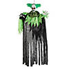 4 Ft. Hanging Green & Black Clown Animated Prop Halloween Decoration Image 1