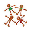 4" Gingerbread Character Brown Vinyl Bendables - 24 Pc. Image 1