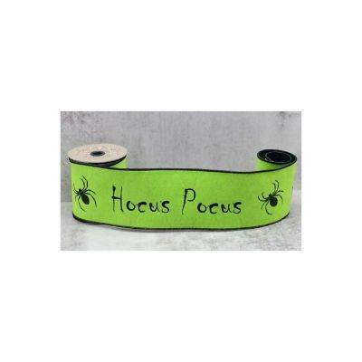 4" Hocus Pocus Felt Ribbon: Lime Green (5 Yards) Image 1