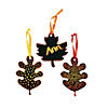 4" Magic Color Scratch Paper Fall Leaf Ornaments - 24 Pc. Image 1