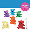 4" Mini Bright Rainbow Stuffed Bear Toy Assortment - 12 Pcs. Image 2