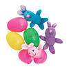 4" Mini Bright Stuffed Bunny-Filled Plastic Easter Eggs - 12 Pc. Image 1