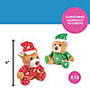 4" Mini Christmas Brown Stuffed Teddy Bears with Santa Hat - 12 Pc. Image 2