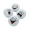 4" Mini Funny Face White Stuffed Snowballs - 12 Pc. Image 1