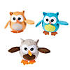 4" Mini Plump Bright Colors Stuffed Owl Character Toys - 12 Pc. Image 1